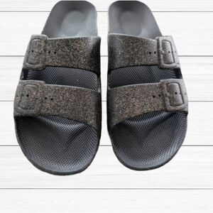 Freedom Moses Angie Slides Size 39/40 Black Glitter